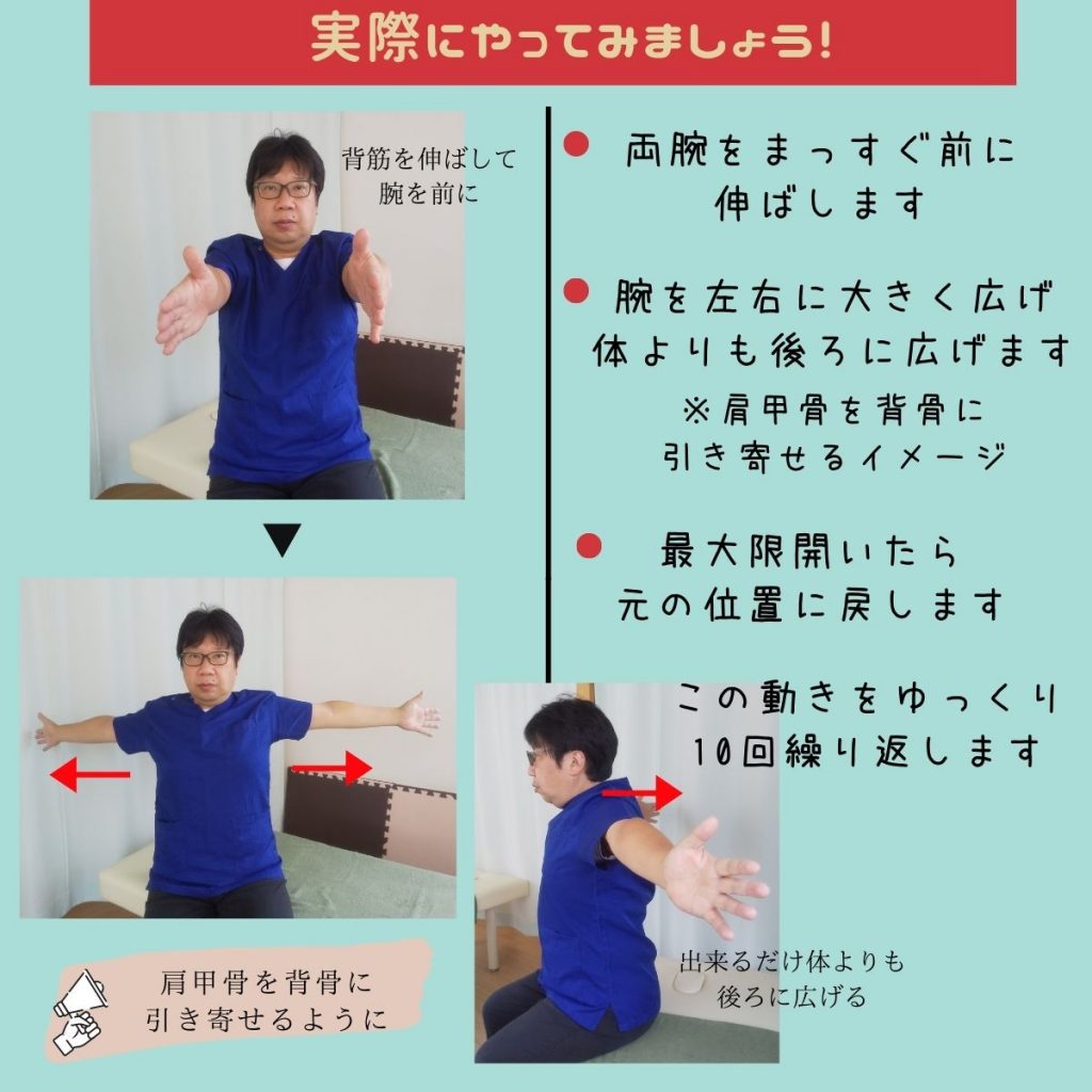 猫背・巻き肩改善の第1歩。肩甲骨体操②